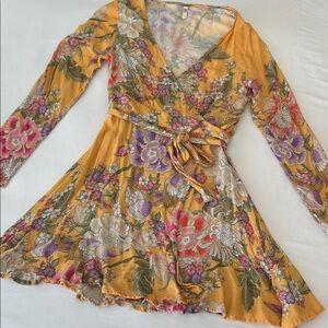 Spell Floral Wrap Mini Dress  S  Gorgeous